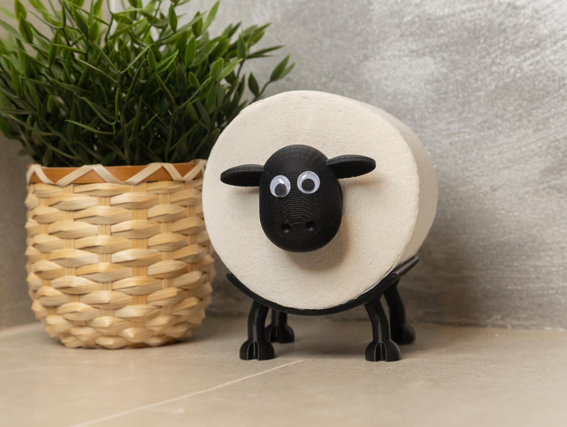 Sheep Toilet Paper Holder | Farmhouse Bathroom Decor | Animal Toilet Paper Stand